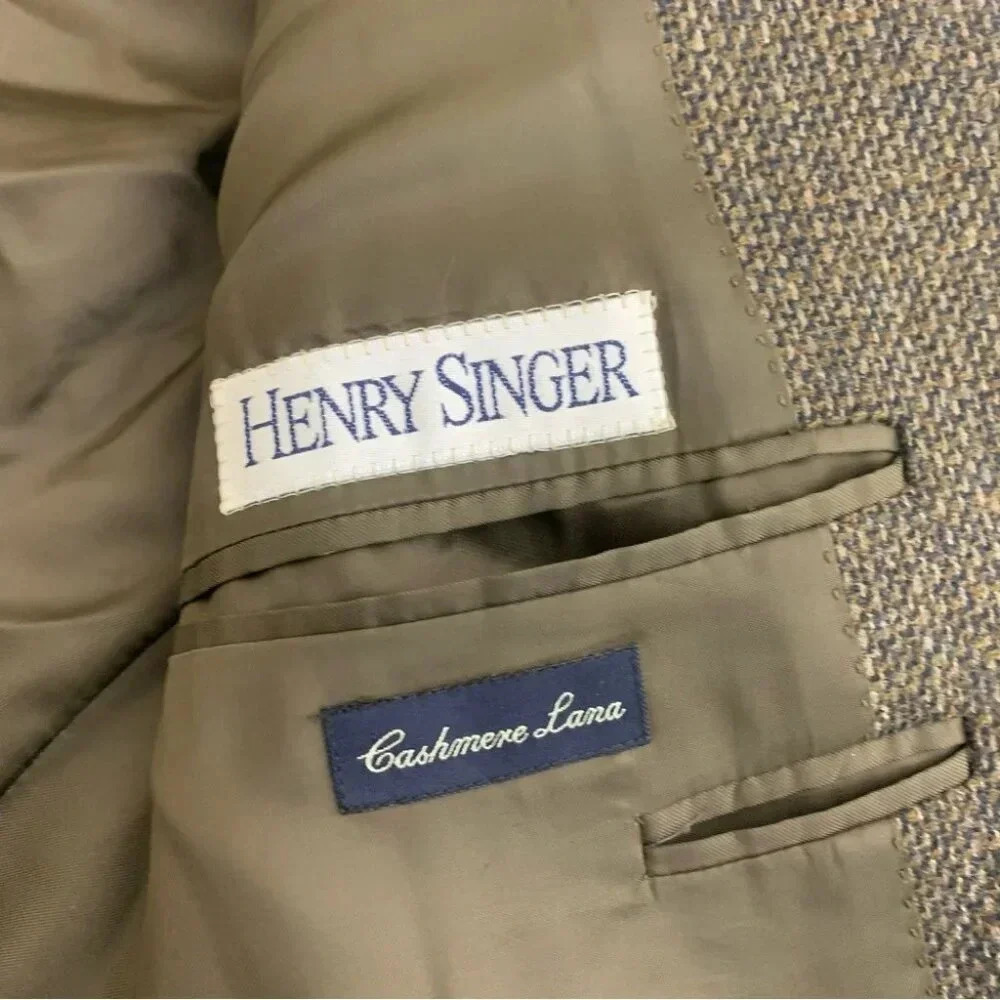 CANALI Henry Singer Wool Cashmere Blend Sport Coat Blazer Size 52 7 R - Picture 11 of 15